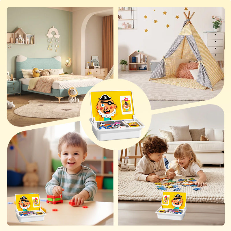🧩 60% DE RÉDUCTION ! 🎨 Boîte à Puzzle Magnétique Enfant - Jeu Éducatif avec Planche à Dessin et Pièces Colorées 🖍️📦