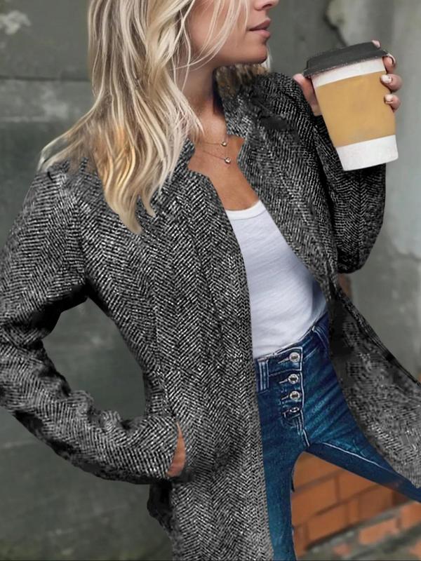💐 Grande Vente -50% de Réduction 💕 Manteau Épais Femme à Manches Longues Uni - Avec Poches