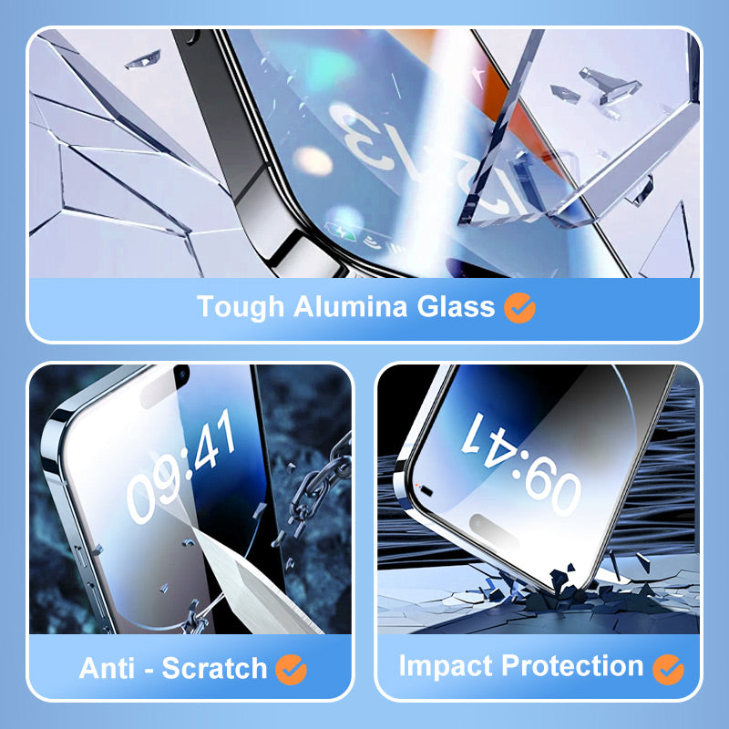 Protecteur d’Écran en Verre Trempé Premium & Kit d’Installation pour iPhone Séries 16-11