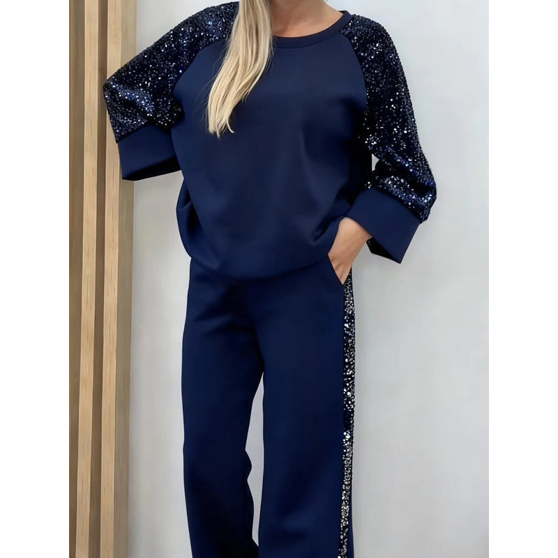 🔥 50% DESCONTO ✨ Conjunto com Lantejoulas – Chic & Confortável