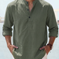 🔥50% de desconto🔥Camisa de manga comprida para homem, em algodão e linho