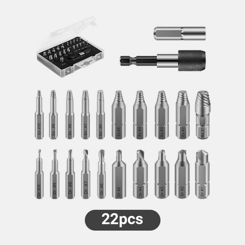 Jeu d'extracteurs de vis 22/33 pièces