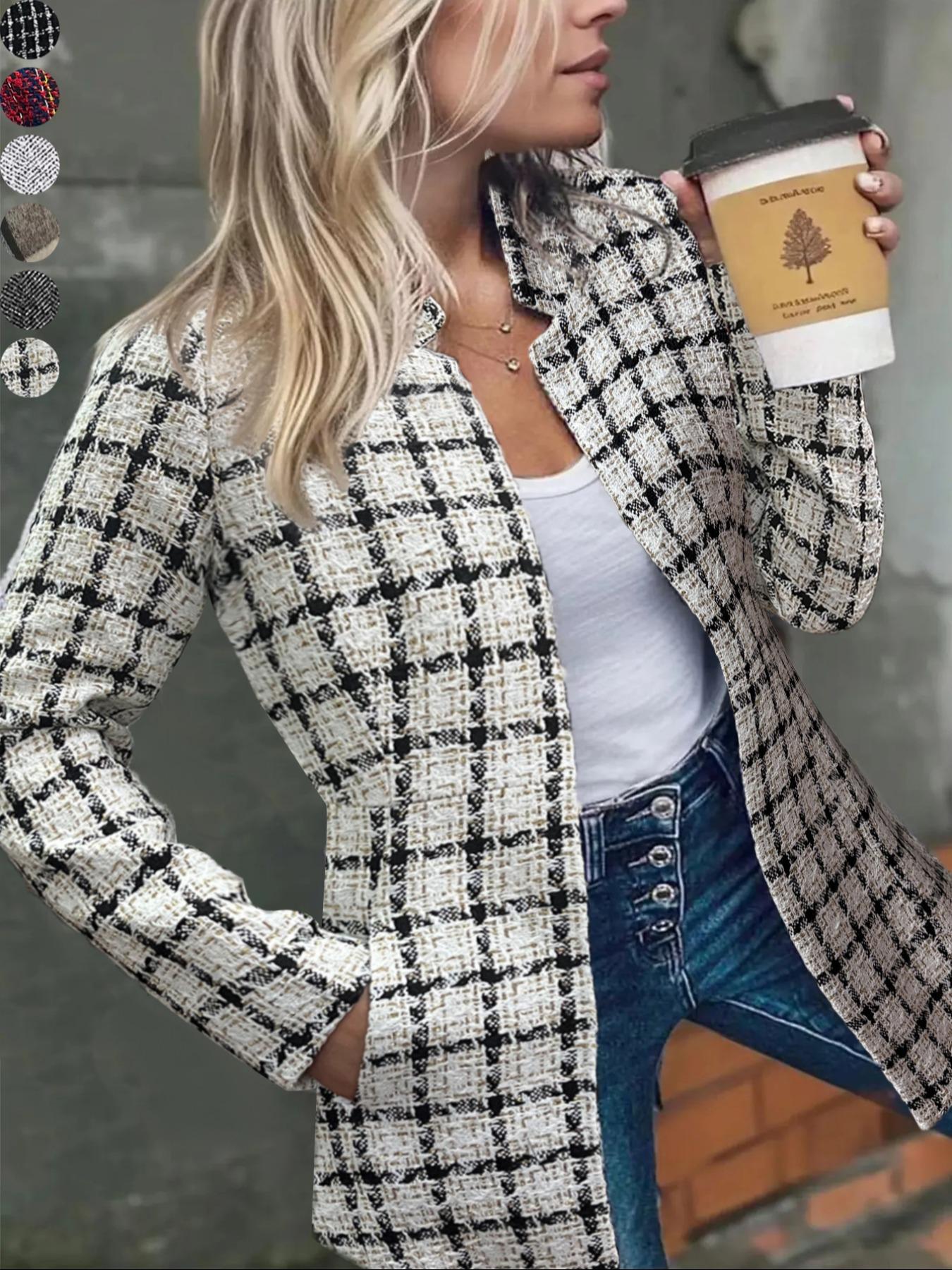 💐 Grande Vente -50% de Réduction 💕 Manteau Épais Femme à Manches Longues Uni - Avec Poches