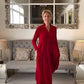 Robe trapèze mi-longue plissée de couleur unie