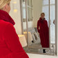 Robe trapèze mi-longue plissée de couleur unie