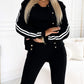 Ensemble veste et pantalon de baseball trois pièces pour femme