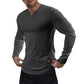 👕Haut côtelé à manches longues à col en V pour homme, pour l’entraînement, le fitness et le sport🛍️