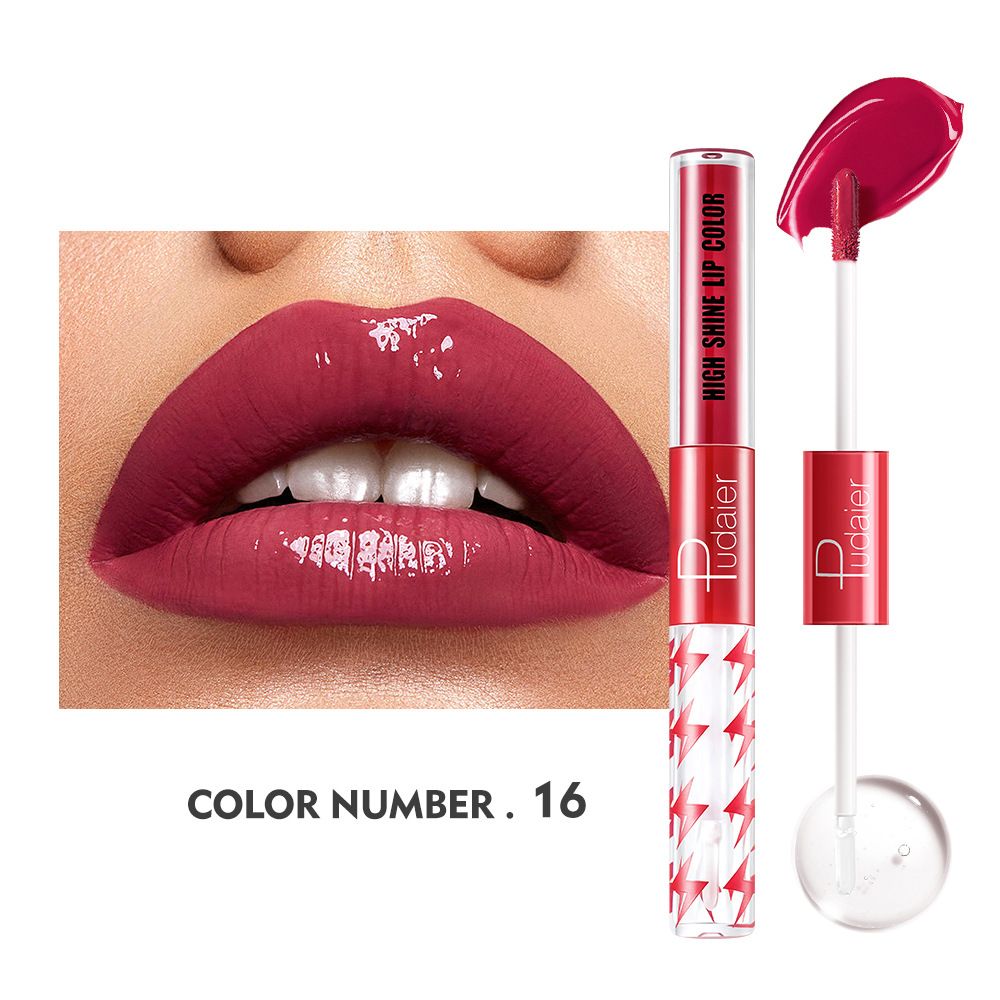 Brilho Labial Iluminador de Ponta Dupla com 16 Cores - Alto Brilho e Longa Duração✨