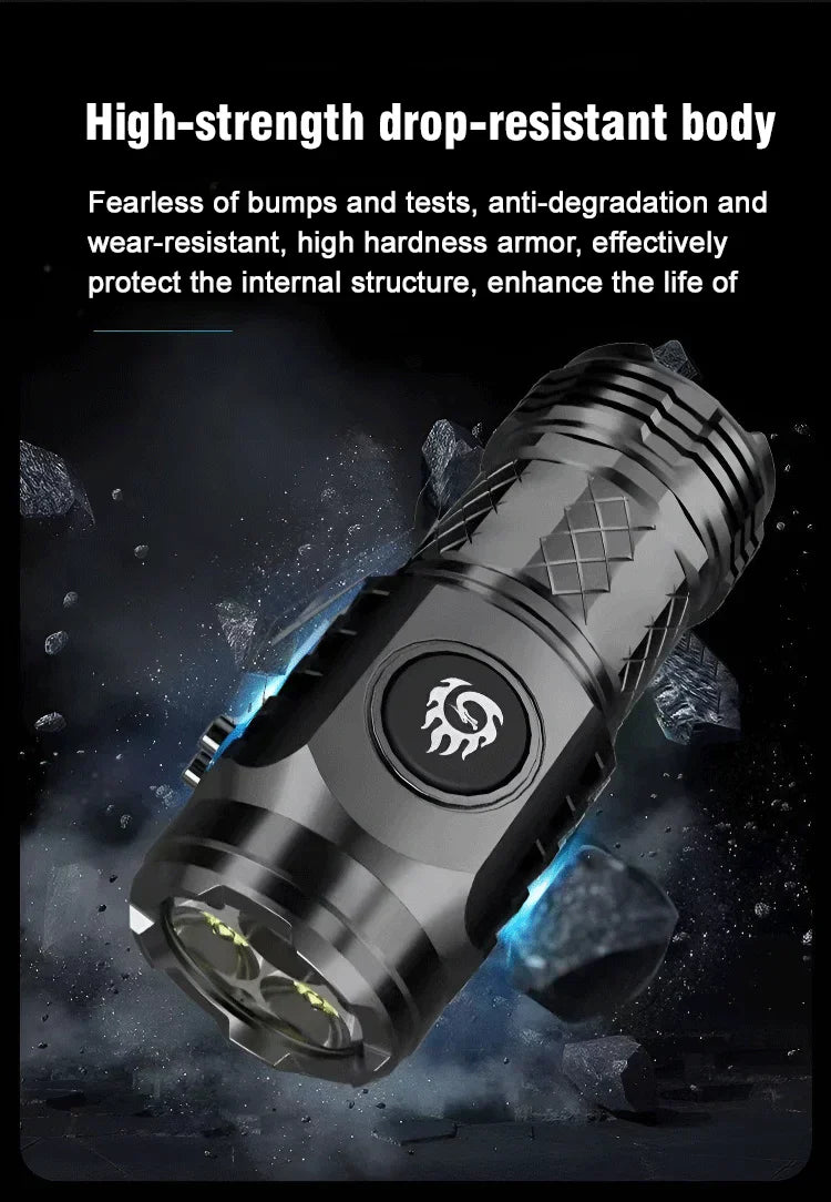 German Three-eyed Monster Mini Flash Super Power Flashlight