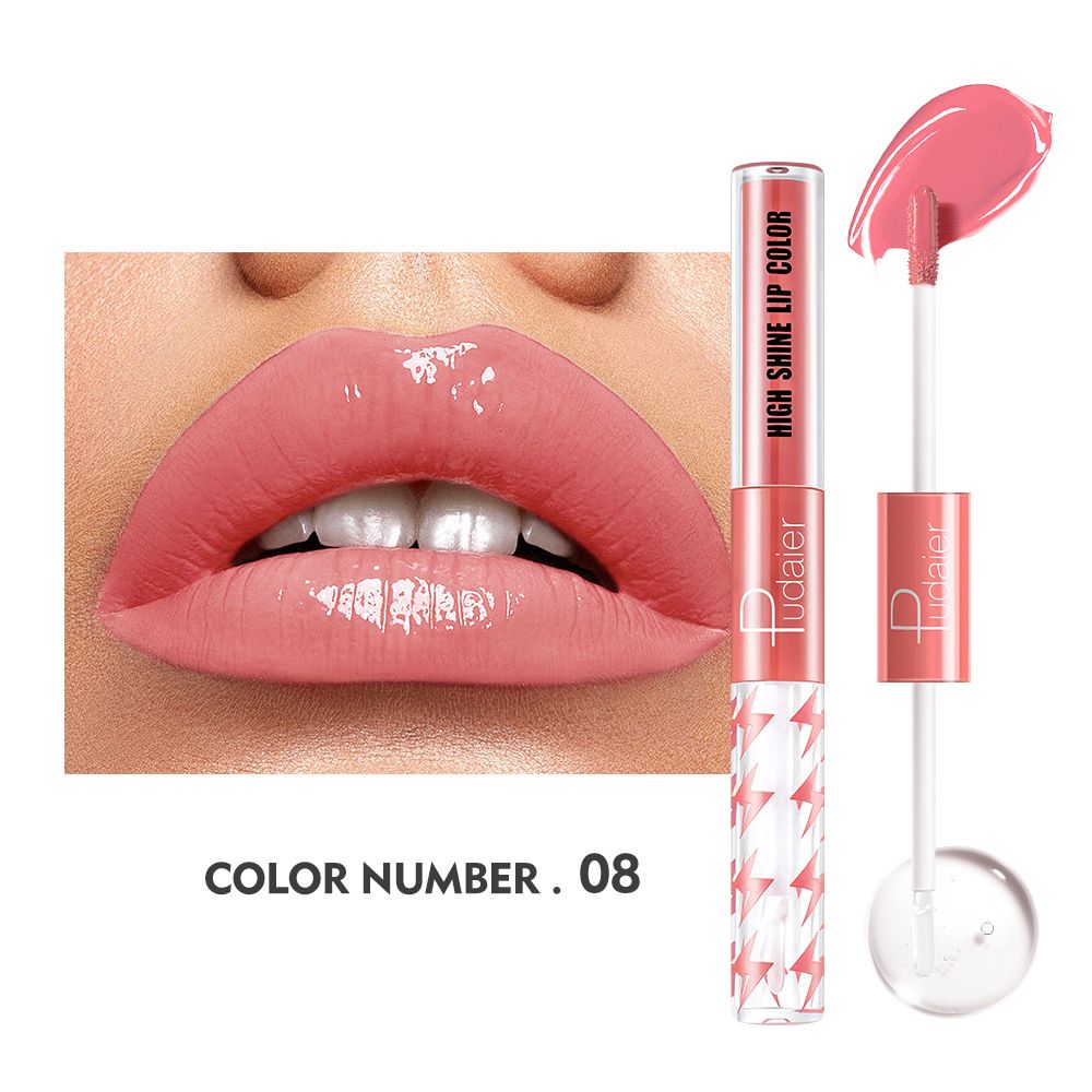 Brilho Labial Iluminador de Ponta Dupla com 16 Cores - Alto Brilho e Longa Duração✨