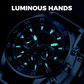 ⌚ 50% DE DESCONTO AGORA! ✨ Relógio de quartzo multifuncional à prova d'água masculino – Design cronógrafo, ponteiros luminosos e aço inoxidável 🌊