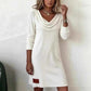 ✨👗Vestido de malha de manga comprida com gola alta para mulher — tecido macio e silhueta lisonjeadora✅ | Elegância aconchegante e estilo de inverno versátil✨