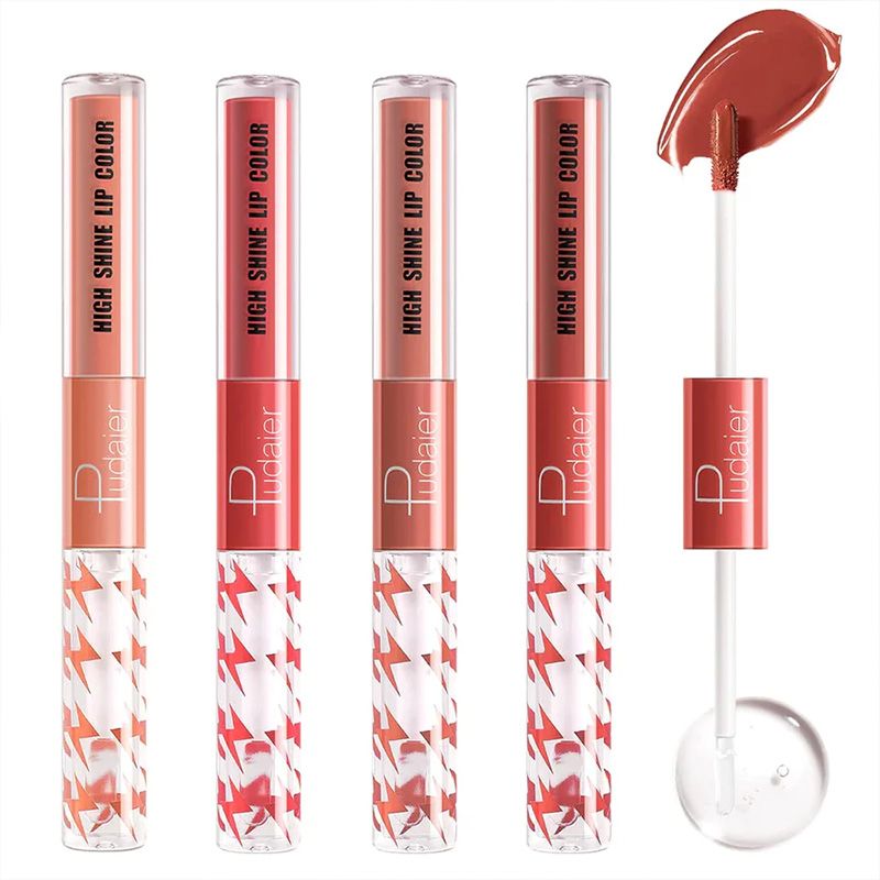 Brilho Labial Iluminador de Ponta Dupla com 16 Cores - Alto Brilho e Longa Duração✨