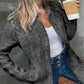 💐 Grande Vente -50% de Réduction 💕 Manteau Épais Femme à Manches Longues Uni - Avec Poches