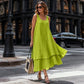 ✨💕 Vestido sem mangas de dupla camada – Elegância natural e um look moderno em camadas para o dia a dia