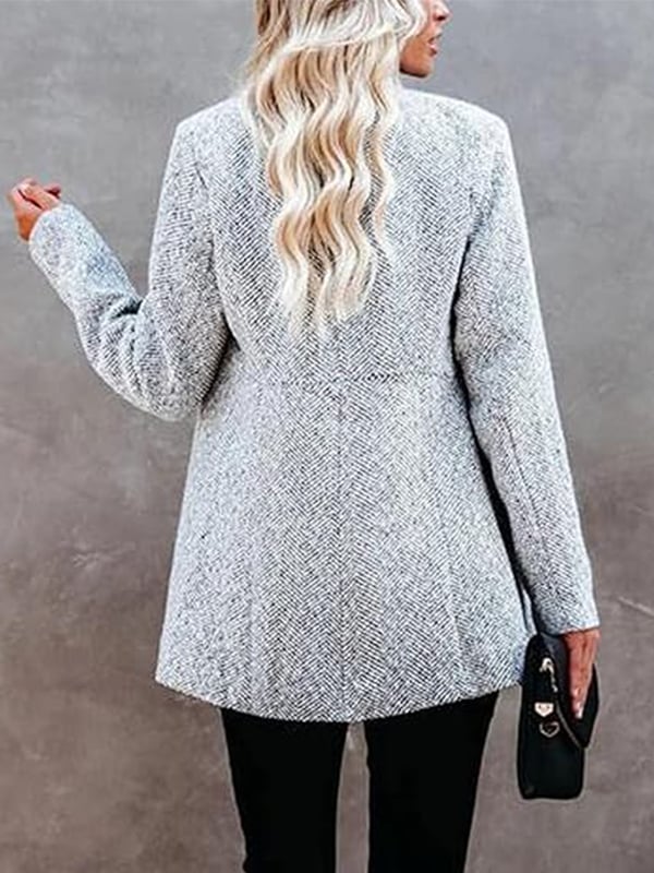 💐 Grande Vente -50% de Réduction 💕 Manteau Épais Femme à Manches Longues Uni - Avec Poches
