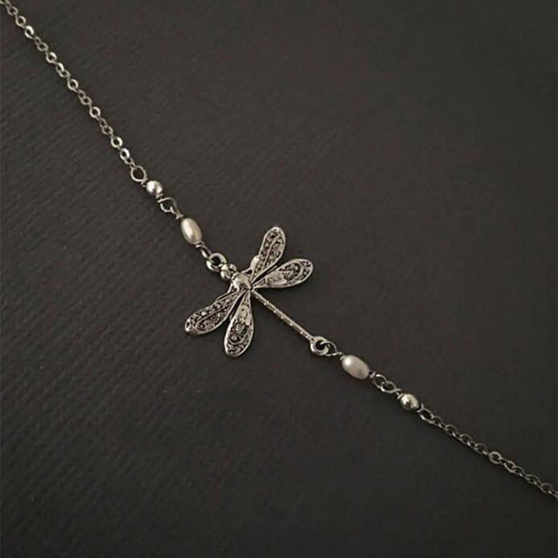 ✨ACHETEZ 1 OBTENEZ 1 ✨GRATUIT AUJOURD'HUI BRACELET DE CHEVILLE LIBELLULE EN ARGENT AVEC PERLE