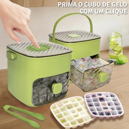 ⏱️ Cubos de gelo instantâneos em segundos – basta pressionar e soltar! 🧊✨