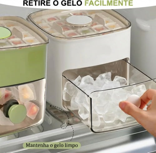 ⏱️ Cubos de gelo instantâneos em segundos – basta pressionar e soltar! 🧊✨