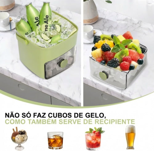 ⏱️ Cubos de gelo instantâneos em segundos – basta pressionar e soltar! 🧊✨