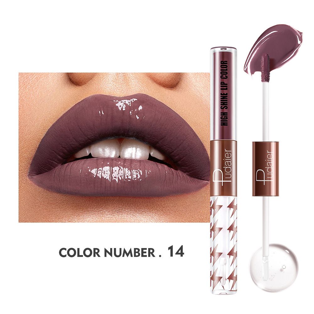 Brilho Labial Iluminador de Ponta Dupla com 16 Cores - Alto Brilho e Longa Duração✨