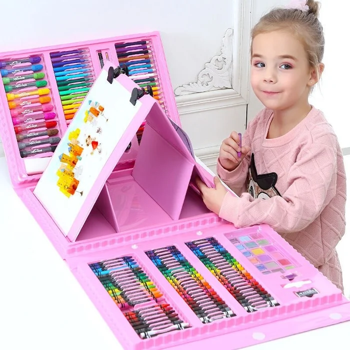Deluxe 6-i-1 Art Creativity Set (den bästa presenten för barn)