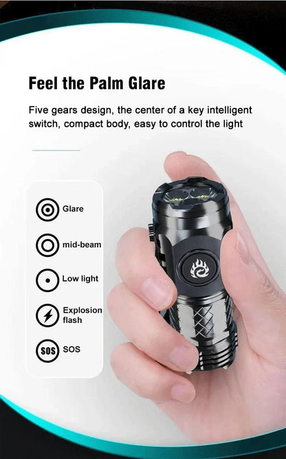 German Three-eyed Monster Mini Flash Super Power Flashlight