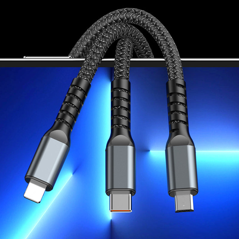 🔥Transparent Luminous 3-in-1 Super Fast Charging Cable💥[Buy 1 Get 1 FREE]