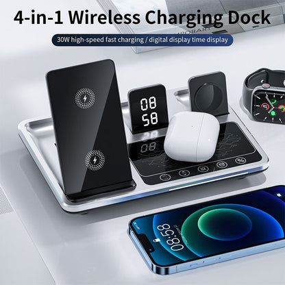 🔥Hot Sale🔥2024 Smart Touch 4-in-1 Wireless Charger (30W) for iPhone, Apple Watch, and AirPods