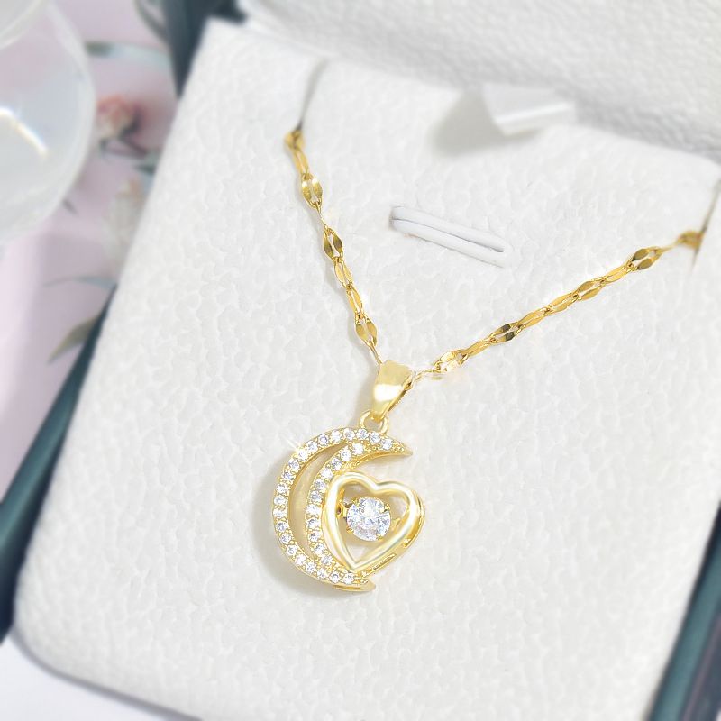 💎🌙Necklace with an elegant and delicate crescent for women✨