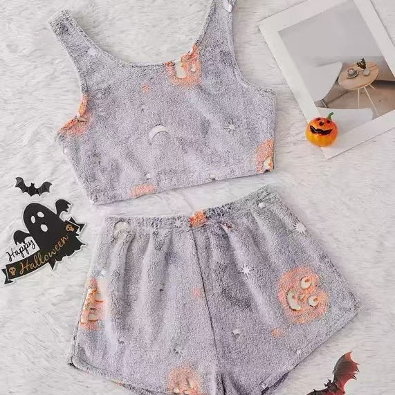 🎃2024 NEW 49% OFF✨Halloween Print Glow in The Dark Pyjama Set