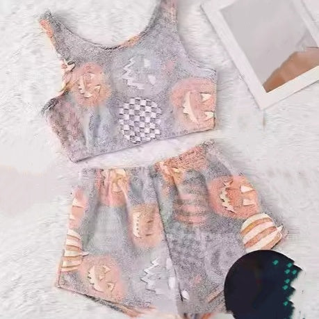 🎃2024 NEW 49% OFF✨Halloween Print Glow in The Dark Pyjama Set