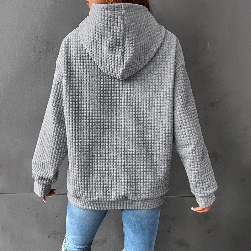 Women's Waffle Hoodie with Pocket