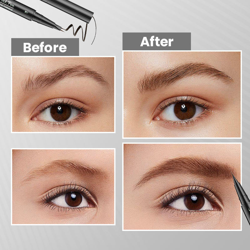 Crayon à Sourcils Liquide 2 en 1 -- Imperméable et Résistant à La Transpiration