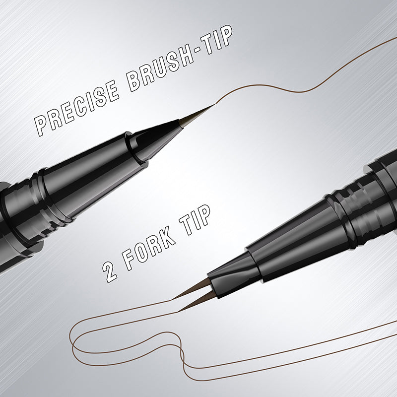 Crayon à Sourcils Liquide 2 en 1 -- Imperméable et Résistant à La Transpiration