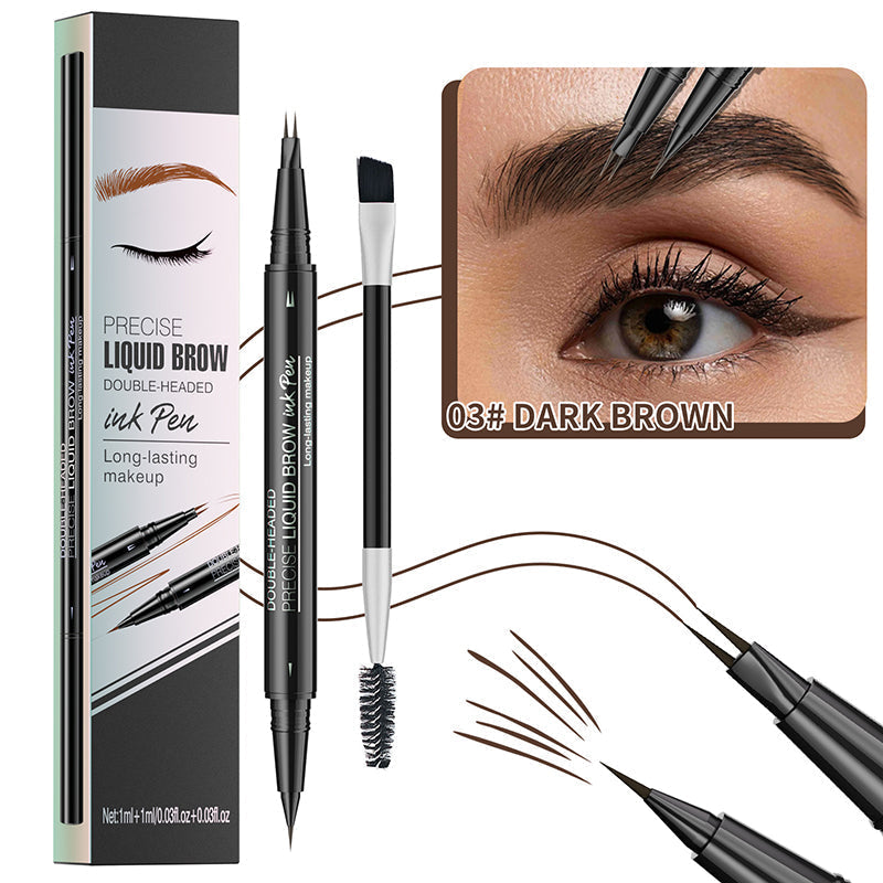 Crayon à Sourcils Liquide 2 en 1 -- Imperméable et Résistant à La Transpiration
