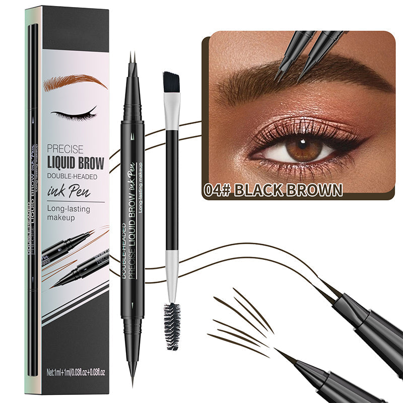 Crayon à Sourcils Liquide 2 en 1 -- Imperméable et Résistant à La Transpiration