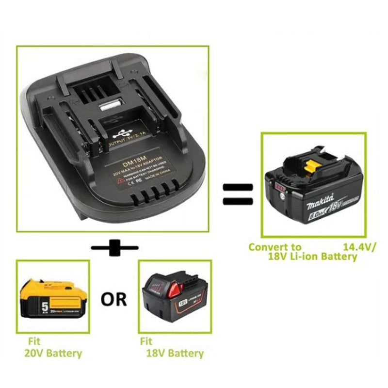 Lithium Battery Adapter for 18V Battery Tools