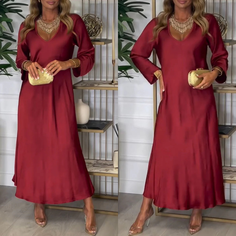 Women's Elegant Glossy Maxi Dress