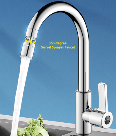 360° Swivel Kitchen Sink Aerator - Dual-Function 2-Flow Sprayer Faucet Head