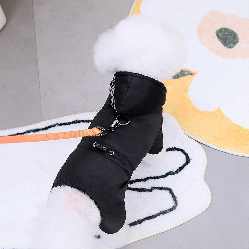 Veste d'hiver imperméable pour chien avec anneau en D