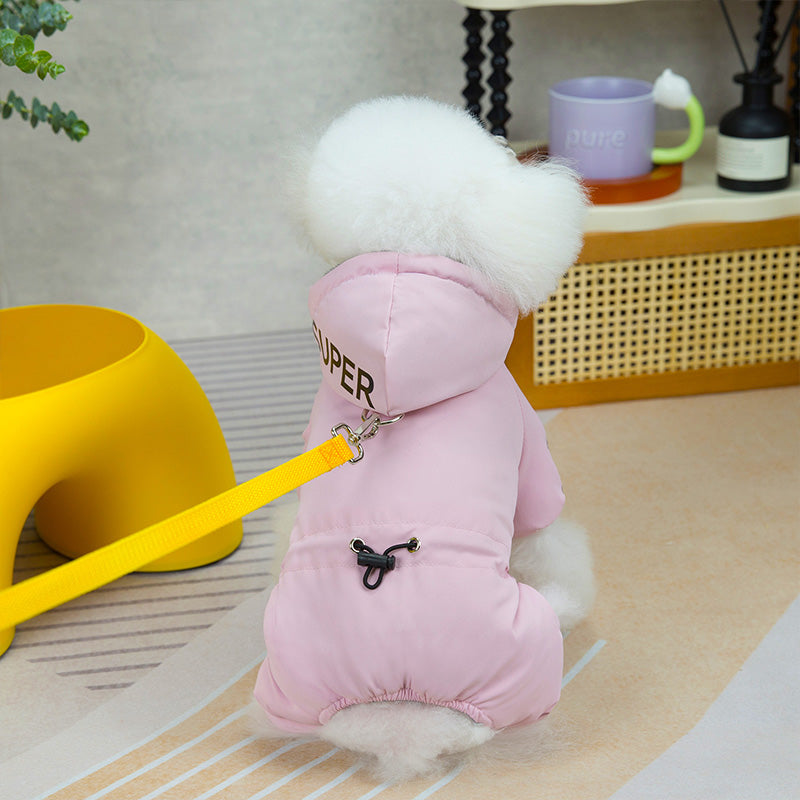 Veste d'hiver imperméable pour chien avec anneau en D