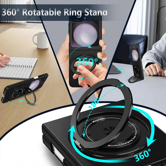 Magnetic Phone Case With Rotating Stand for Galaxy Z Fold/Flip Series