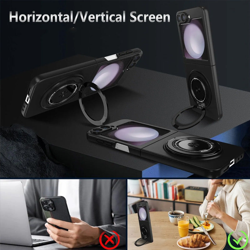 Magnetic Phone Case With Rotating Stand for Galaxy Z Fold/Flip Series