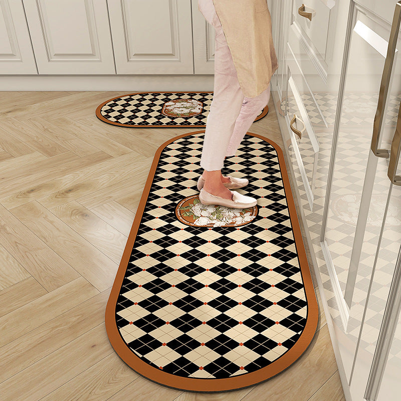 Non-Slip Super Absorbent Oval Bathroom Mat