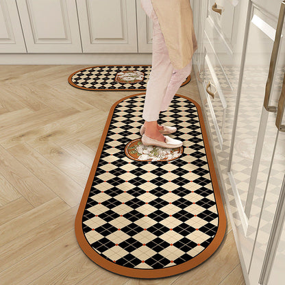 Non-Slip Super Absorbent Oval Bathroom Mat