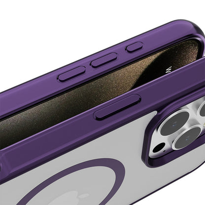 Metallic Finish Magnetic Phone Case with Invisible Kickstand for iPhone 16-13series