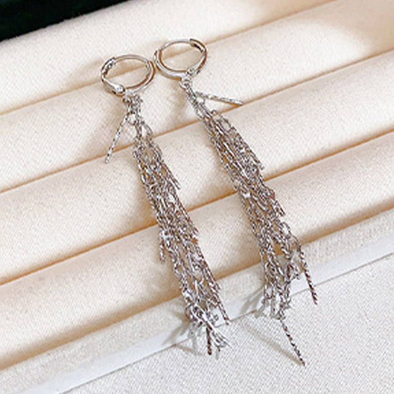 Women's Sparkly Long Tassel Earrings