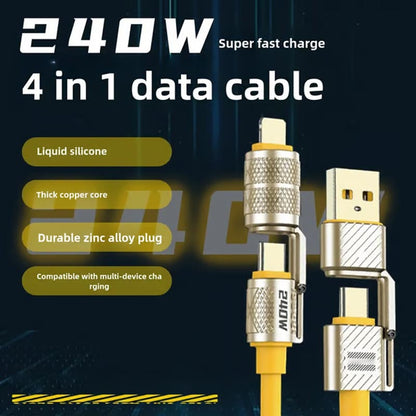 240W 4-in-1 Data Cable Fast Charging Cord