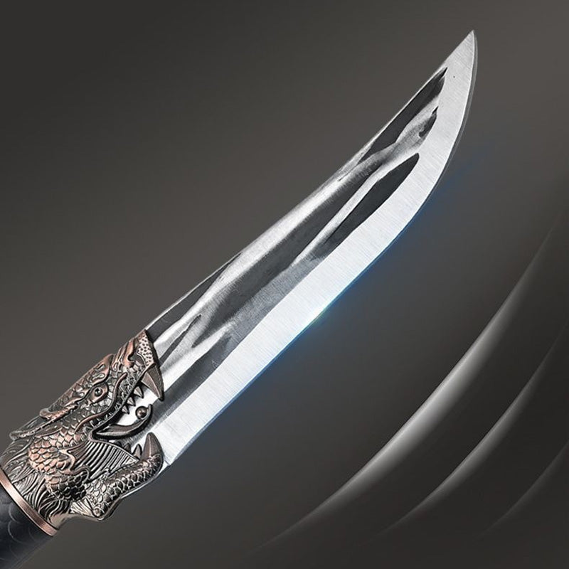 🔪Bone-cutting knife with dragon decoration and scabbard🍽️.